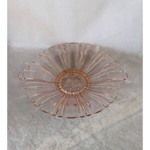 Vintage Anchor Hocking Pink "Old Café" Depression Glass Dish Handles Antique